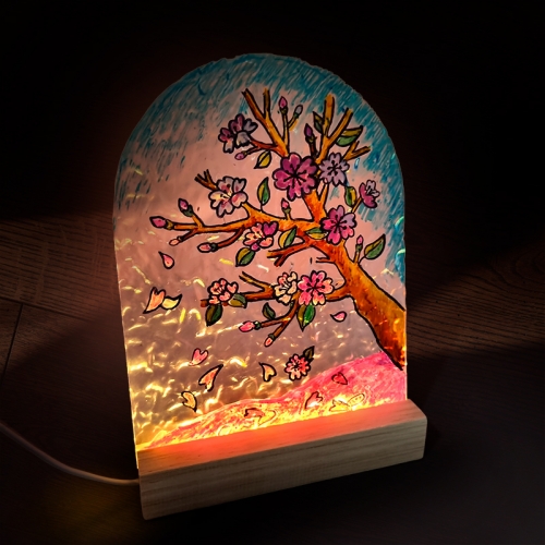 [탑키드] LED 봄 벚꽃나무 아크릴 무드등 만들기(원목 받침)