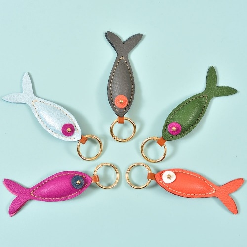 한국전통 물고기 키링 만들기 10개(가죽공예키트) 색상 랜덤