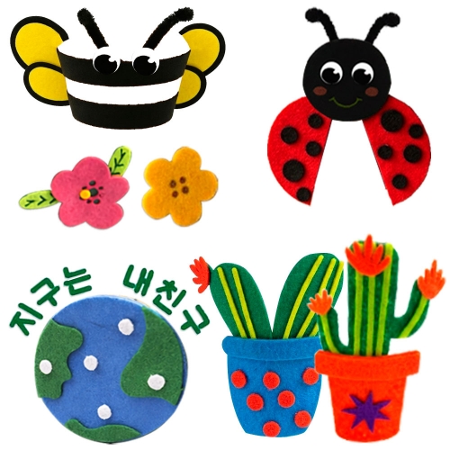펠트 꾸미기 스티커 (10개입)