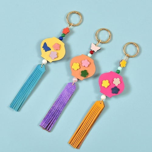 한국전통 달항아리 키링 만들기 10개(가죽공예키트) 색상 랜덤