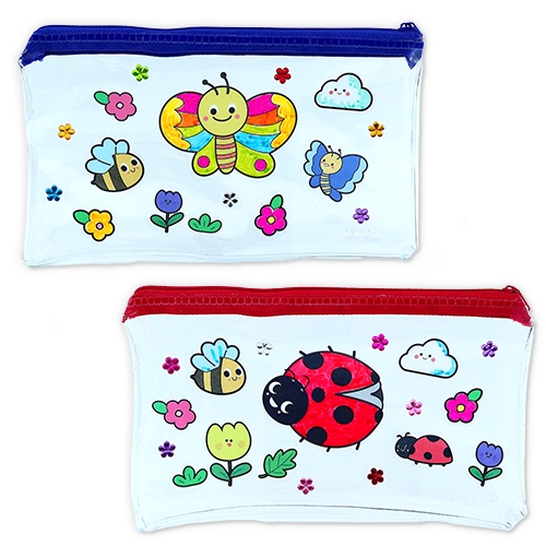 봄맞이 색칠 투명필통(4인용)