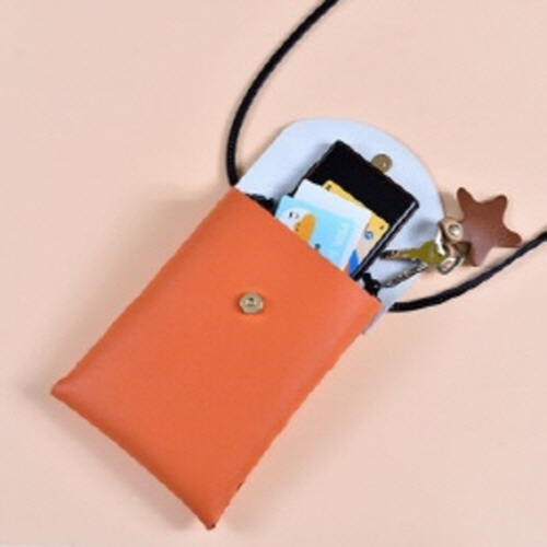 바느질없는 투톤 펀칭크로스백 만들기 10개(천연사피아노가죽 공예DIY키트) 색상 랜덤