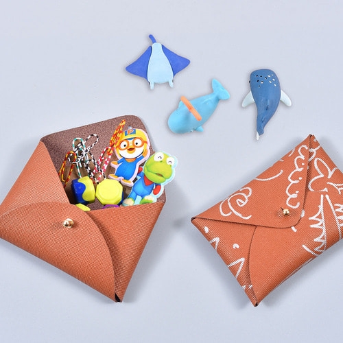 비행접시 카드지갑 만들기 10개( 천연사피아노가죽 공예DIY키트) 색상 랜덤