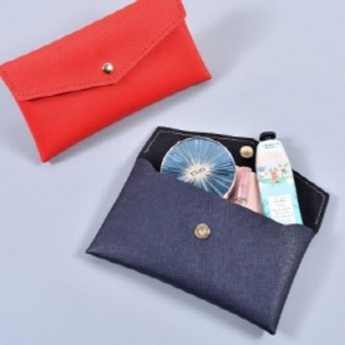 자석버튼 가죽파우치 10개(천연사피아노가죽 공예DIY키트) 색상 랜덤