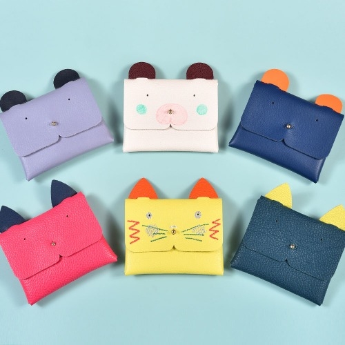 동물캐릭터 미니가방 만들기 10개(환경교육 업사이클링 천연소가죽 공예DIY키트) 색상 랜덤
