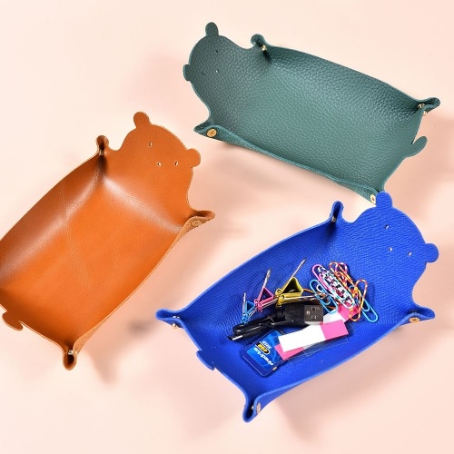 곰돌이 트레이 만들기 10개(환경교육 업사이클링 천연소가죽 공예DIY키트) 색상 랜덤