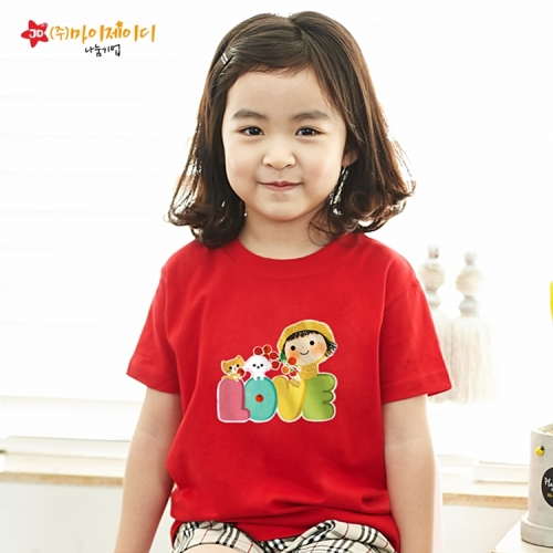 국산 순면 아트 티셔츠 면티 원복 반티 반팔 러브투게더