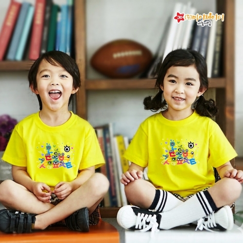 국산 순면 아트 티셔츠 면티 원복 반티 반팔 와글와글 한글