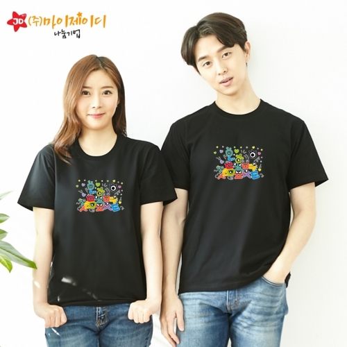 국산 순면 아트 티셔츠 면티 원복 반티 반팔 와글와글 한글