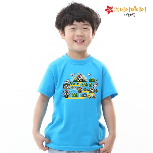 국산 순면 아트 티셔츠 면티 원복 반티 반팔 놀이동산탐험대