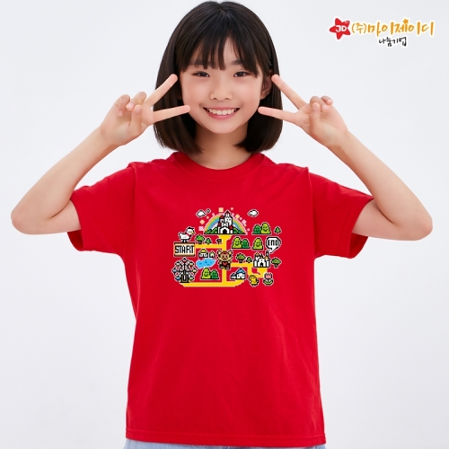 국산 순면 아트 티셔츠 면티 원복 반티 반팔 놀이동산탐험대