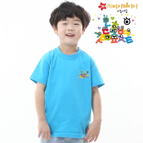 국산 순면 아트 티셔츠 면티 원복 반티 반팔 와글와글 한글(심플)