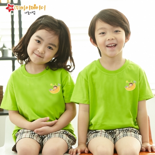 국산 순면 아트 티셔츠 면티 원복 반티 반팔 달달별꿈(심플)