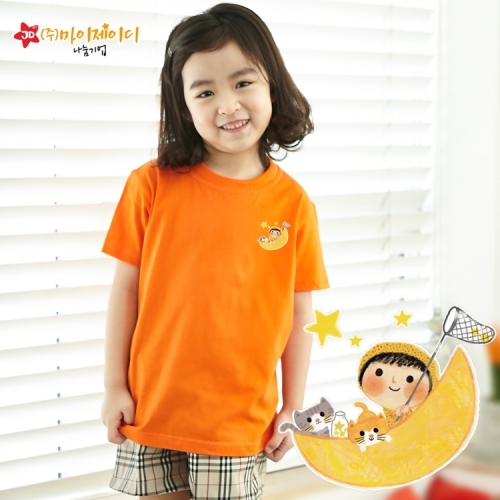 국산 순면 아트 티셔츠 면티 원복 반티 반팔 달달별꿈(심플)