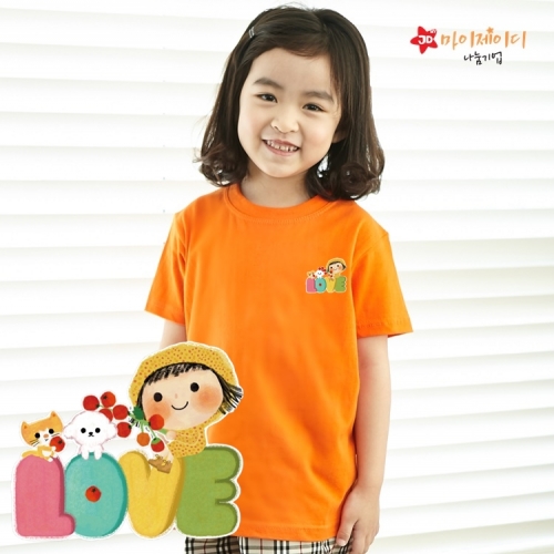 국산 순면 아트 티셔츠 면티 원복 반티 반팔 러브투게더(심플)