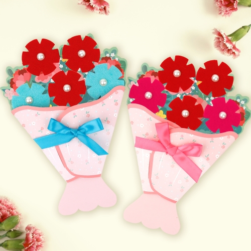 펠트 카네이션 꽃다발 카드 (리뉴얼)