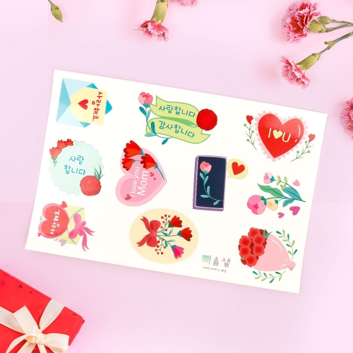 카네이션 꾸밈 스티커