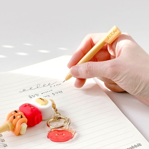 랜덤 냠냠 꼬치 중성펜 키링 열쇠고리 (6개)