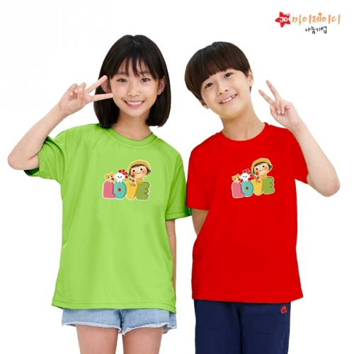 국산 시원한 쿨론 반팔 티셔츠 기능성 스포츠웨어 쿨티 러브 투게더