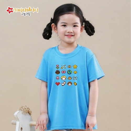 국산 시원한 쿨론 반팔 티셔츠 기능성 스포츠웨어 쿨티 픽셀 프렌즈