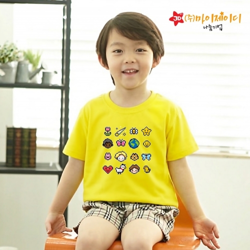 국산 시원한 쿨론 반팔 티셔츠 기능성 스포츠웨어 쿨티 픽셀 프렌즈