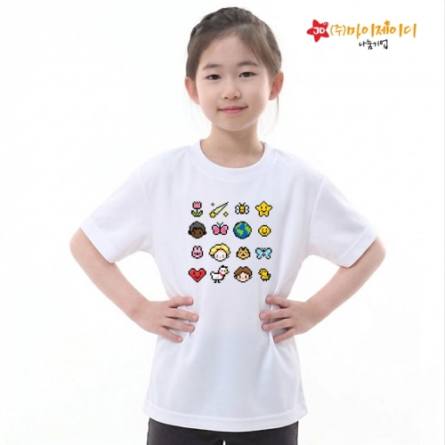 국산 시원한 쿨론 반팔 티셔츠 기능성 스포츠웨어 쿨티 픽셀 프렌즈