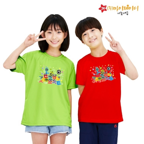 국산 시원한 쿨론 반팔 티셔츠 기능성 스포츠웨어 쿨티 와글와글 한글