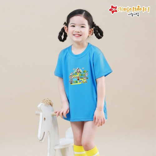 국산 시원한 쿨론 반팔 티셔츠 기능성 스포츠웨어 쿨티 놀이동산 탐험대