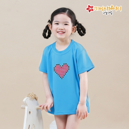 국산 시원한 쿨론 반팔 티셔츠 기능성 스포츠웨어 쿨티 모두의 하트