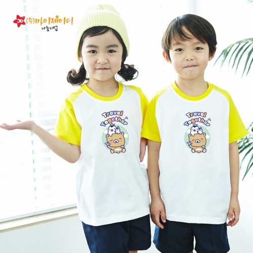 국산 순면 나그랑 반팔 티셔츠 트레블 투게더