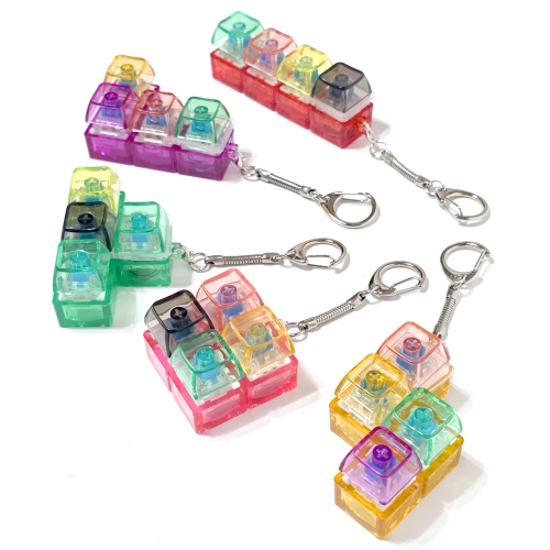 불빛 테트리스 투명 딸깍이 키보드 키링 (6개)