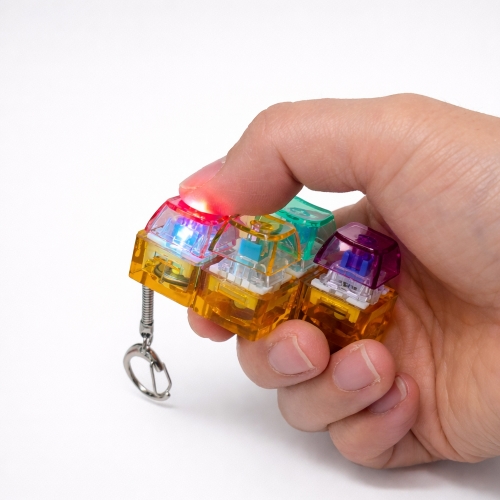 불빛 테트리스 투명 딸깍이 키보드 키링 (6개)