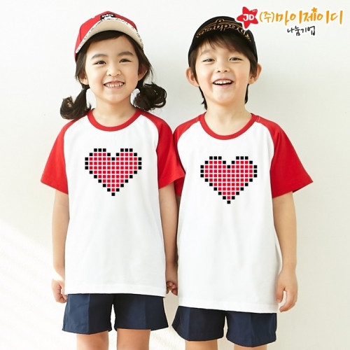 국산 순면 나그랑 반팔 티셔츠 모두의 하트