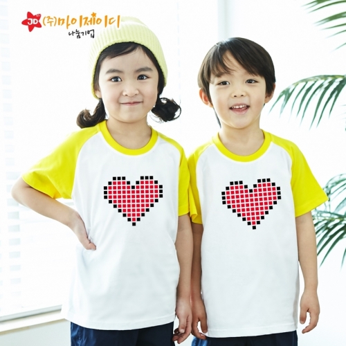 국산 순면 나그랑 반팔 티셔츠 모두의 하트
