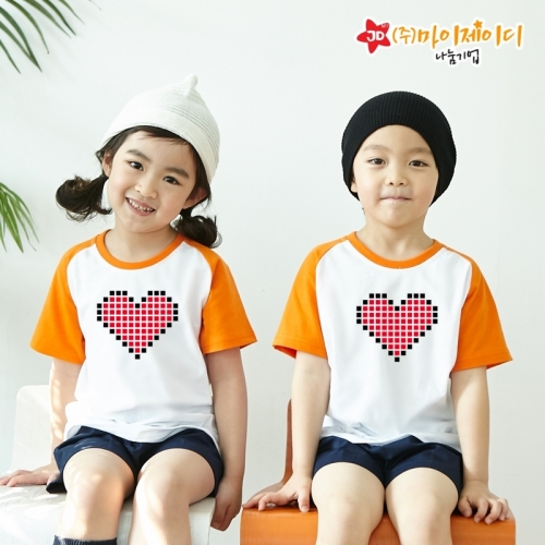 국산 순면 나그랑 반팔 티셔츠 모두의 하트