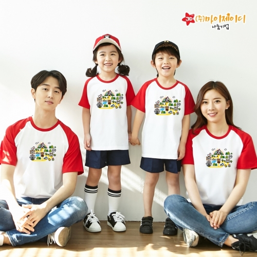 국산 순면 나그랑 반팔 티셔츠 놀이동산 탐험대