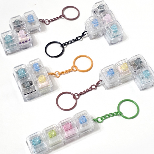 클리어 불빛 딸깍이 키보드 키링 (6개)