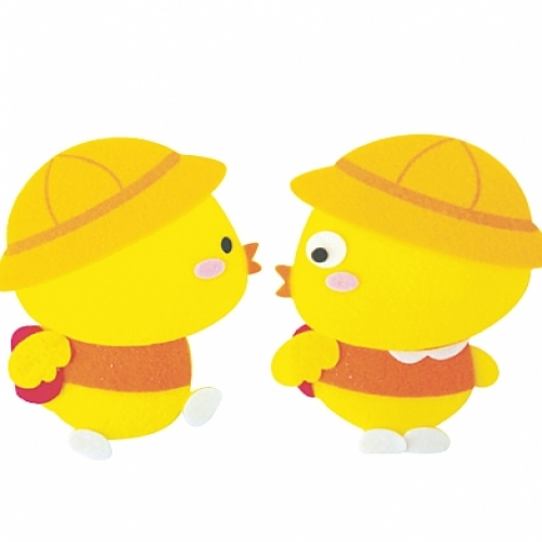 반짝이펠트소품-모자쓴 병아리